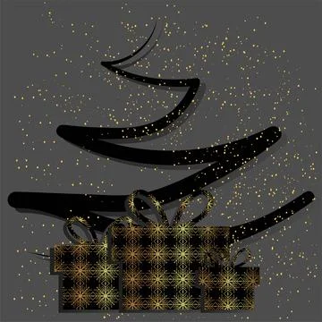 Vector illustration. Christmas and New Year modern minimalistic background. A Stock Illustration