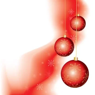Vector illustration of christmas background with hanging baubles and space  Stock Illustration