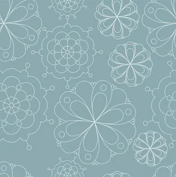 Vector illustration. Christmas pattern with linear snowflakes. Nordic style. 스톡 일러스트