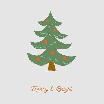 Vector illustration of Christmas tree Stock Illustration