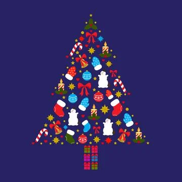 Vector illustration of Christmas tree Stock Illustration