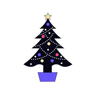 Vector illustration of a christmas tree Stock Illustration