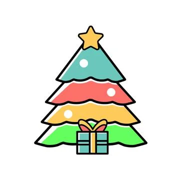 Vector illustration of a christmas tree Stock Illustration