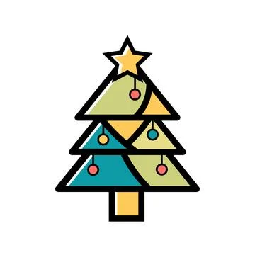 Vector illustration of a christmas tree Stock Illustration