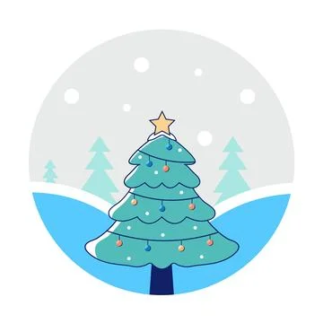 Vector illustration of a christmas tree Stock Illustration