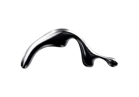 Vector illustration of chrome liquid shape on isolated background. Stock Illustration