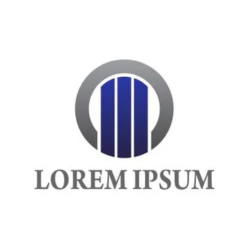 Vector illustration circle and building icon logo design Stock Illustration