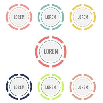 Vector illustration of circle button set Stock Illustration