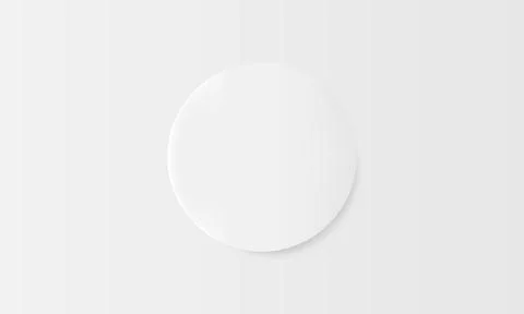 Vector illustration circle canvas frame with shadow on white wall. Stock Illustration