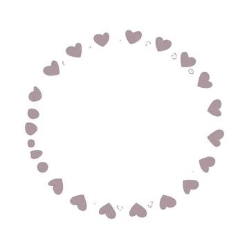Vector illustration of a circle frame with hearts for love day Stock Illustration