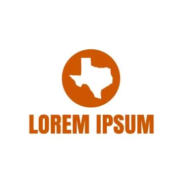 Vector illustration circle negative space texas island logo design Stock Illustration