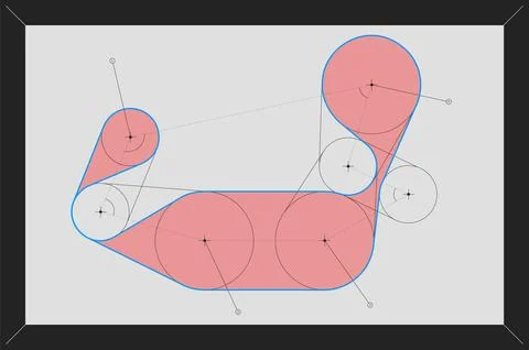 Vector illustration. Circles connected by lines, representing machine with Illustrazione stock