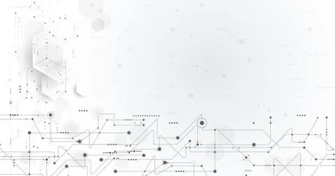 Vector illustration circuit board and hexagons background Stock Illustration
