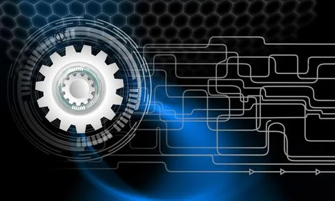 Vector illustration circuit board binary background. Hi-tech digital technology Stock Illustration