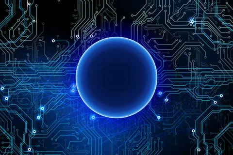 Vector illustration circuit board binary background. Hi-tech digital technology Illustrazione stock