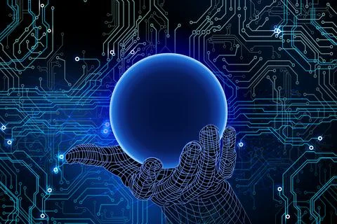 Vector illustration circuit board binary background. Hi-tech digital technology Stock Illustration