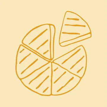 Vector illustration of a circular cheese head cut into equal triangle portions Stock Illustration