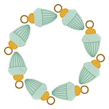 Vector illustration of a circular decorative frame made of hand drawn holiday Illustrazione stock