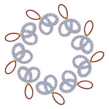 Vector illustration of a circular decorative frame made of hand drawn holiday Stock Illustration