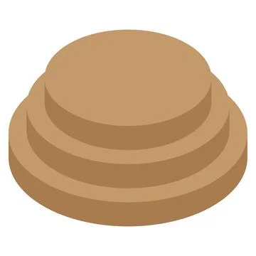 Vector illustration of a circular stone podium in a minimalist isometric styl Stock Illustration