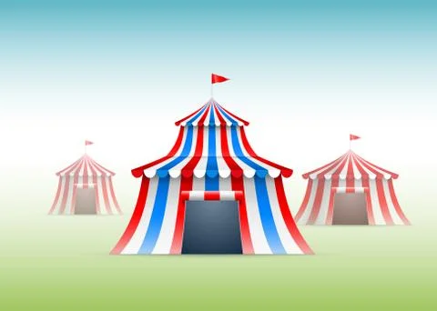 Vector illustration of circus tents. Stock Illustration