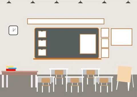 Vector illustration of claassroom. Ilustración de archivo