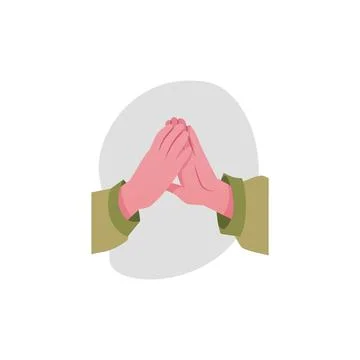 Vector illustration of clapping hands. Gesture expressing applause and Stock Illustration