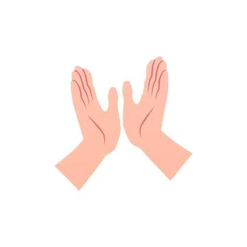 Vector illustration of clapping hands on isolated background. 스톡 일러스트