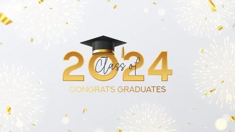 Vector illustration for class of 2024 Stock Illustration