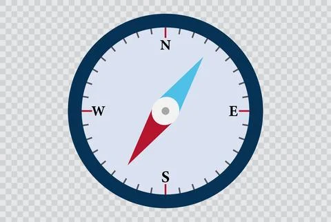Vector illustration of a classic compass on a transparent background Stock Illustration