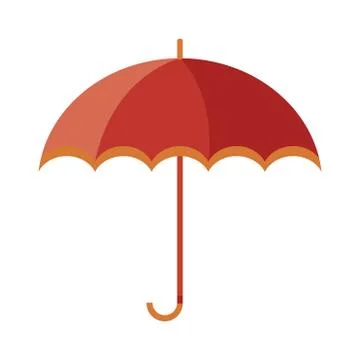 Vector illustration of classic elegant opened red umbrella isolated on white Illustrazione stock