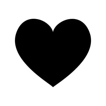Vector illustration of a classic heart shape, depicted as a solid black sil.. 스톡 일러스트