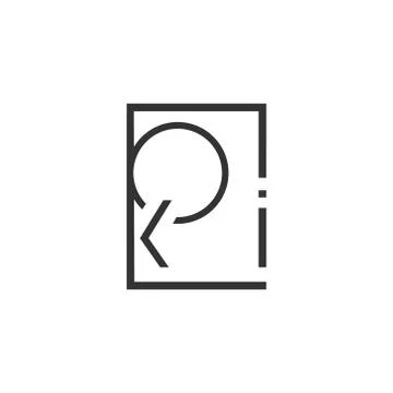 Vector illustration classic icon logo design letter p k and i Stock Illustration