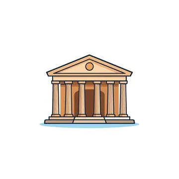 Vector illustration of a classical building with pillars showcasing archite.. イラスト素材