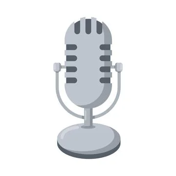 Vector illustration of classical condensor microphone. Retro vintage type Ilustración de archivo