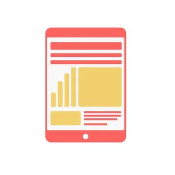 Vector illustration of classy tablet PC with business concept Ilustração Stock