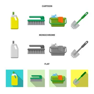 Vector illustration of cleaning and service sign. Set of cleaning and household Stock Illustration