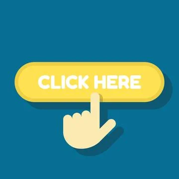 Vector illustration of a click here icon with a pointer pressing a web button Illustrazione stock