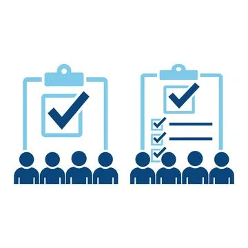 Vector illustration of clipboard icons with checkmarks and people vector Stock Illustration