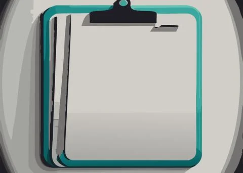 Vector illustration of a clipboard with multiple papers on a gray background Stock-Illustration