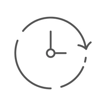 Vector illustration. Clock flat icon. Gray icon on isolated on white backgr.. Stock Illustration