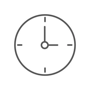Vector illustration. Clock flat icon. Gray icon on isolated on white backgr.. Stock Illustration