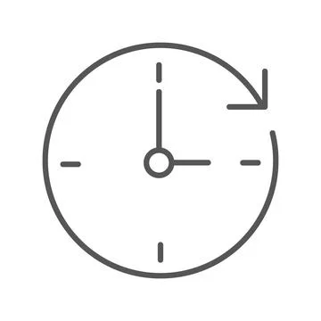 Vector illustration. Clock flat icon. Gray icon on isolated on white backgr.. Stock Illustration