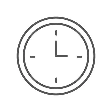 Vector illustration. Clock flat icon. Gray icon on isolated on white backgr.. Stock Illustration