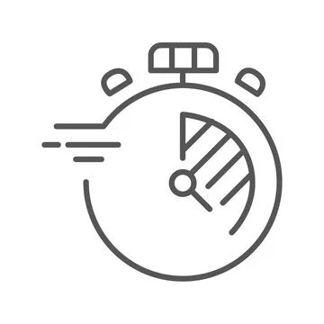 Vector illustration. Clock flat icon. Gray icon on isolated on white backgr.. Stock Illustration