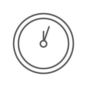 Vector illustration. Clock flat icon. Gray icon on isolated on white backgr.. Stock Illustration