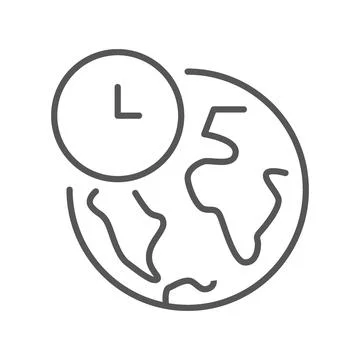 Vector illustration. Clock flat icon. Gray icon on isolated on white backgr.. Stock Illustration