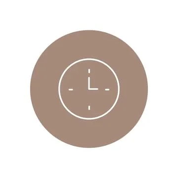 Vector illustration. Clock icon. Colored round icon on isolated on white Stock Illustration