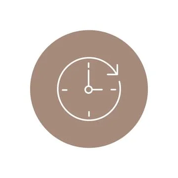 Vector illustration. Clock icon. Colored round icon on isolated on white Stockillustratie