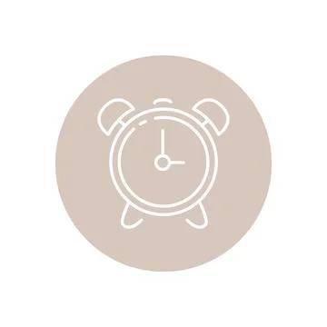 Vector illustration. Clock icon. Colored round icon on isolated on white Stock Illustration